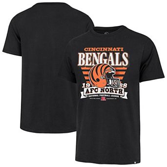 Men's '47 Black Cincinnati Bengals Stripe Splash Franklin Throwback T-Shirt