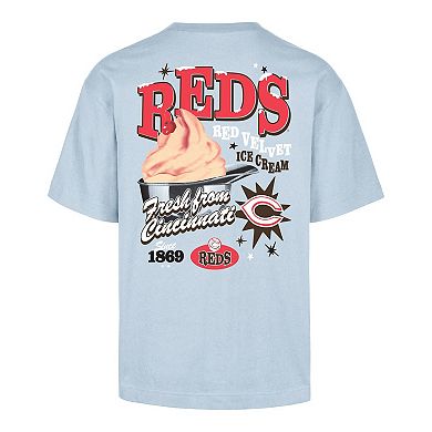 Men's '47 Light Blue Cincinnati Reds Ice Cream Parlor Foundation T-Shirt