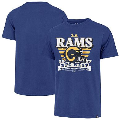 Men's '47 Royal Los Angeles Rams Stripe Splash Franklin Throwback T-Shirt