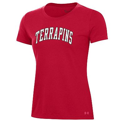 Women's Under Armour Red Maryland Terrapins Essentials 2-Hit Performance T-Shirt