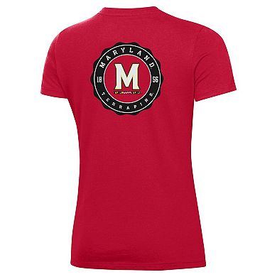 Women's Under Armour Red Maryland Terrapins Essentials 2-Hit Performance T-Shirt