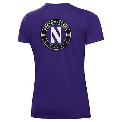 Women's Under Armour Purple Northwestern Wildcats Essentials 2-Hit Performance T-Shirt