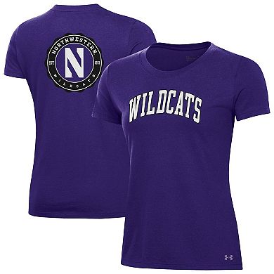 Women's Under Armour Purple Northwestern Wildcats Essentials 2-Hit Performance T-Shirt