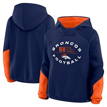 Women's Fanatics Navy Denver Broncos Oversized Redzone Bubble Screen Pullover Hoodie