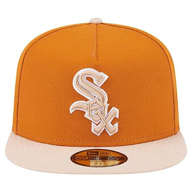 Men's New Era Orange/Light Beige Chicago White Sox Two-Tone Color Pack A-Frame 59FIFTY Fitted Hat