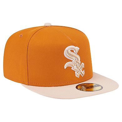 Men's New Era Orange/Light Beige Chicago White Sox Two-Tone Color Pack A-Frame 59FIFTY Fitted Hat
