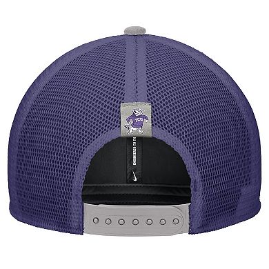 Men's Nike Pewter TCU Horned Frogs Vintage Arch Rise Performance Trucker Adjustable Hat