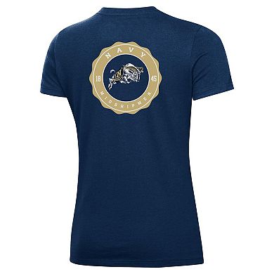 Women's Under Armour Navy Navy Midshipmen Essentials 2-Hit Performance T-Shirt