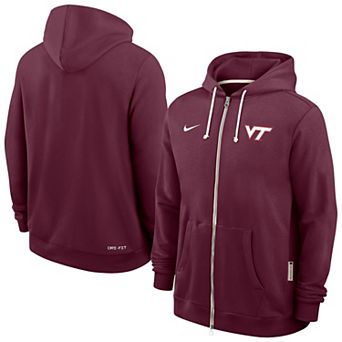 Men's Nike Maroon Virginia Tech Hokies 2025 Sideline Performance Full-Zip Hoodie