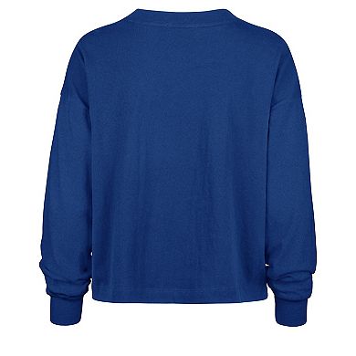 Women's '47 Royal Buffalo Bills Muse Sydney Long Sleeve Cropped T-Shirt