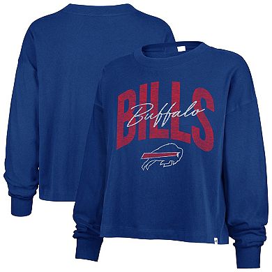 Women's '47 Royal Buffalo Bills Muse Sydney Long Sleeve Cropped T-Shirt