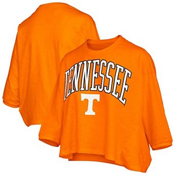 Women's Pressbox Tennessee Orange Tennessee Volunteers Midi Arch Over Logo Oversized T-Shirt