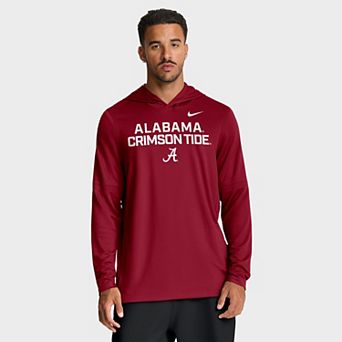 Men's Nike Crimson Alabama Crimson Tide 2025 Sideline Performance Long Sleeve Hoodie T-Shirt