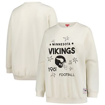Women's Fanatics Cream Minnesota Vikings Plus Size Shooting Star Pullover Sweatshirt