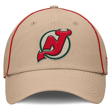 Men's Fanatics Cream New Jersey Devils Heritage Setoff Adjustable Hat