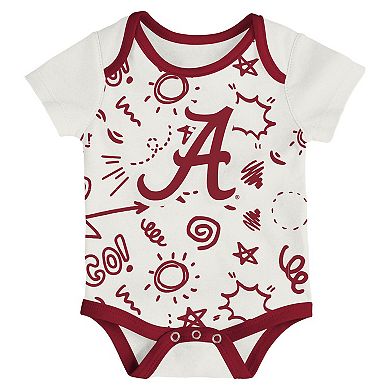 Infant Outerstuff Alabama Crimson Tide All Day Play Three-Piece Bodysuit Set