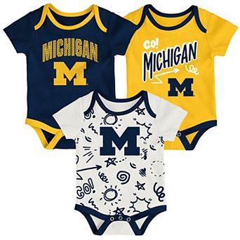 Infant Outerstuff Michigan Wolverines All Day Play Three-Piece Bodysuit Set