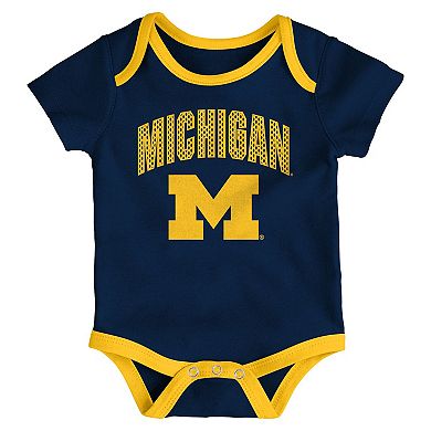 Infant Outerstuff Michigan Wolverines All Day Play Three-Piece Bodysuit Set