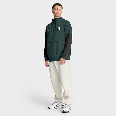 Men's Nike Green Michigan State Spartans Anorak Half-Zip Hoodie Jacket