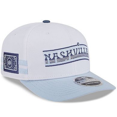 Men's New Era White/Light Blue Nashville SC 2025 Third 9SEVENTY Stretch-Snap Hat