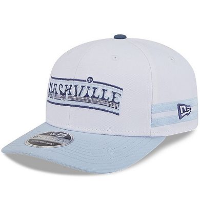Men's New Era White/Light Blue Nashville SC 2025 Third 9SEVENTY Stretch-Snap Hat