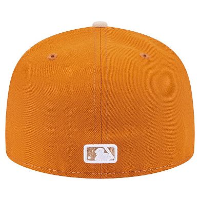 Men's New Era Orange/Light Beige Los Angeles Dodgers Two-Tone Color Pack A-Frame 59FIFTY Fitted Hat