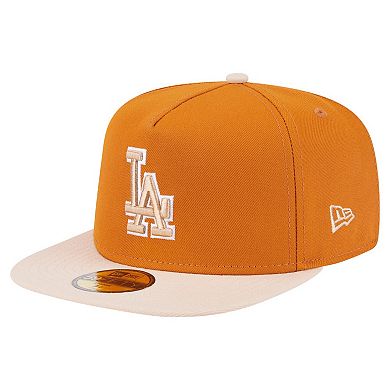 Men's New Era Orange/Light Beige Los Angeles Dodgers Two-Tone Color Pack A-Frame 59FIFTY Fitted Hat