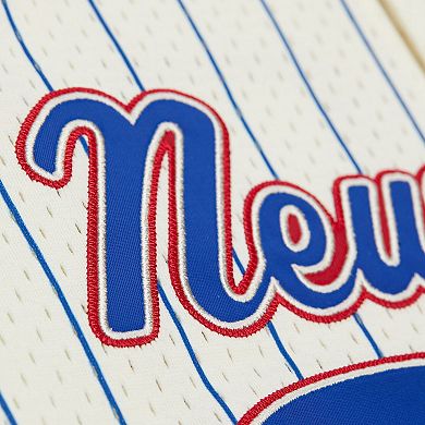 Men's Mitchell & Ness Lawrence Taylor Cream New York Giants Name & Number Mesh Button-Up Baseball Jersey