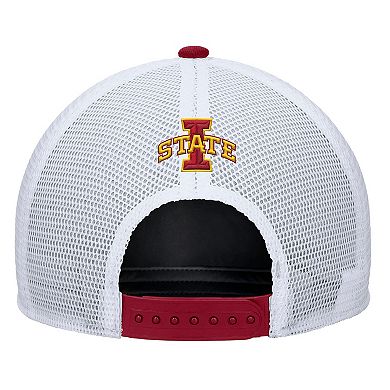Men's Nike Cardinal Iowa State Cyclones 2025 On-Field Rise Trucker Performance Adjustable Hat