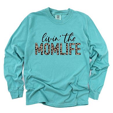 Simply Sage Market Livin' the Mom Life Leopard Garment Dyed Long Sleeve