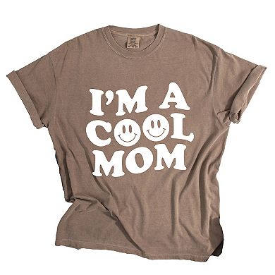 Simply Sage Market I'm A Cool Mom Smiley Face Garment Dyed Tee