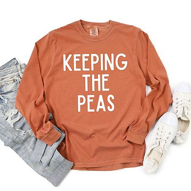 Simply Sage Market Keeping The Peas Garment Dyed Long Sleeve