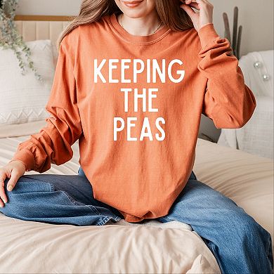 Simply Sage Market Keeping The Peas Garment Dyed Long Sleeve
