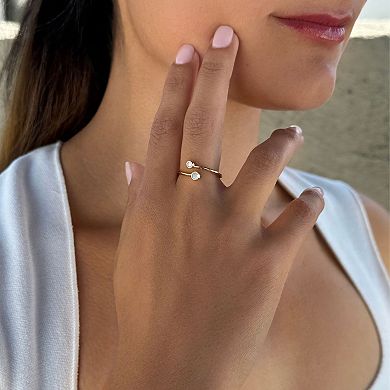 Adornia 14k Gold Flash Plated Over Sterling Silver Crystal Adjustable Overlapping Ring
