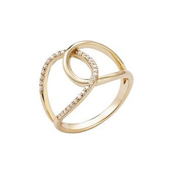 Adornia 14k Gold Flash Plated Over Sterling Silver Cubic Zirconia Infinity Ring