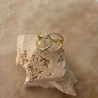 Adornia 14k Gold Flash Plated Over Sterling Silver Cubic Zirconia Infinity Ring