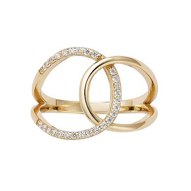 Adornia 14k Gold Flash Plated Over Sterling Silver Cubic Zirconia Infinity Ring