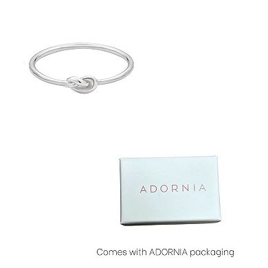 Adornia Sterling Silver Dainty Knot Ring