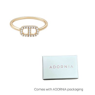 Adornia 14k Gold Flash Plated Over Sterling Silver Cubic Zirconia Mariner Link Ring