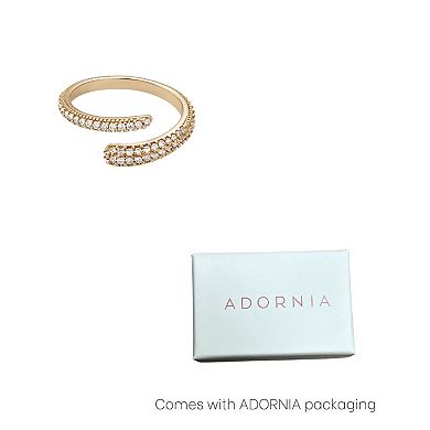 Adornia 14k Gold Flash Plated Cubic Zirconia Overlapping Band Rings