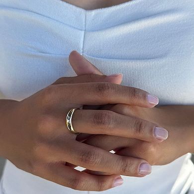 Adornia 14k Gold Flash Plated Crystal Chubby Band Ring