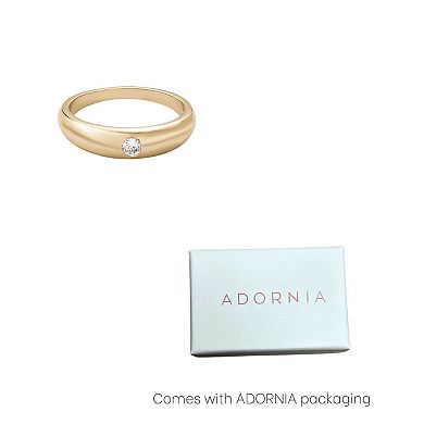 Adornia 14k Gold Flash Plated Crystal Chubby Band Ring
