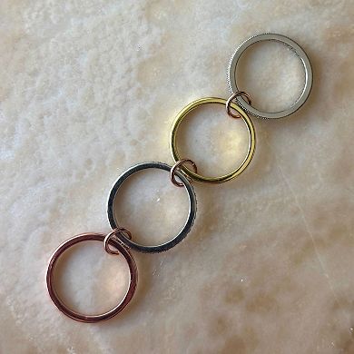 Adornia Mixed Metal Cubic Zirconia Connected 4-Piece Ring Stack