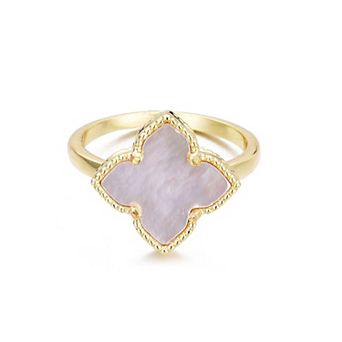 Adornia 14k Gold Flash Plated Mother of Pearl Flower Ring