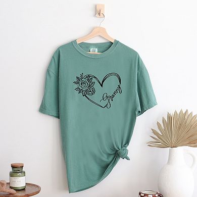Simply Sage Market Granny Heart Outline Garment Dyed Tee