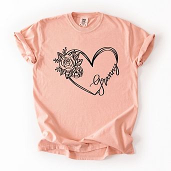 Simply Sage Market Granny Heart Outline Garment Dyed Tee