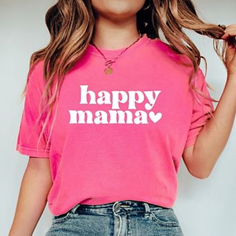 Simply Sage Market Happy Mama Puff Print Garment Dyed Tee