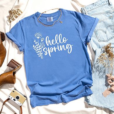 Simply Sage Market Hello Spring Flowers Garment Dyed Tee