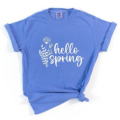 Simply Sage Market Hello Spring Flowers Garment Dyed Tee