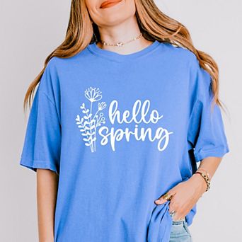 Simply Sage Market Hello Spring Flowers Garment Dyed Tee